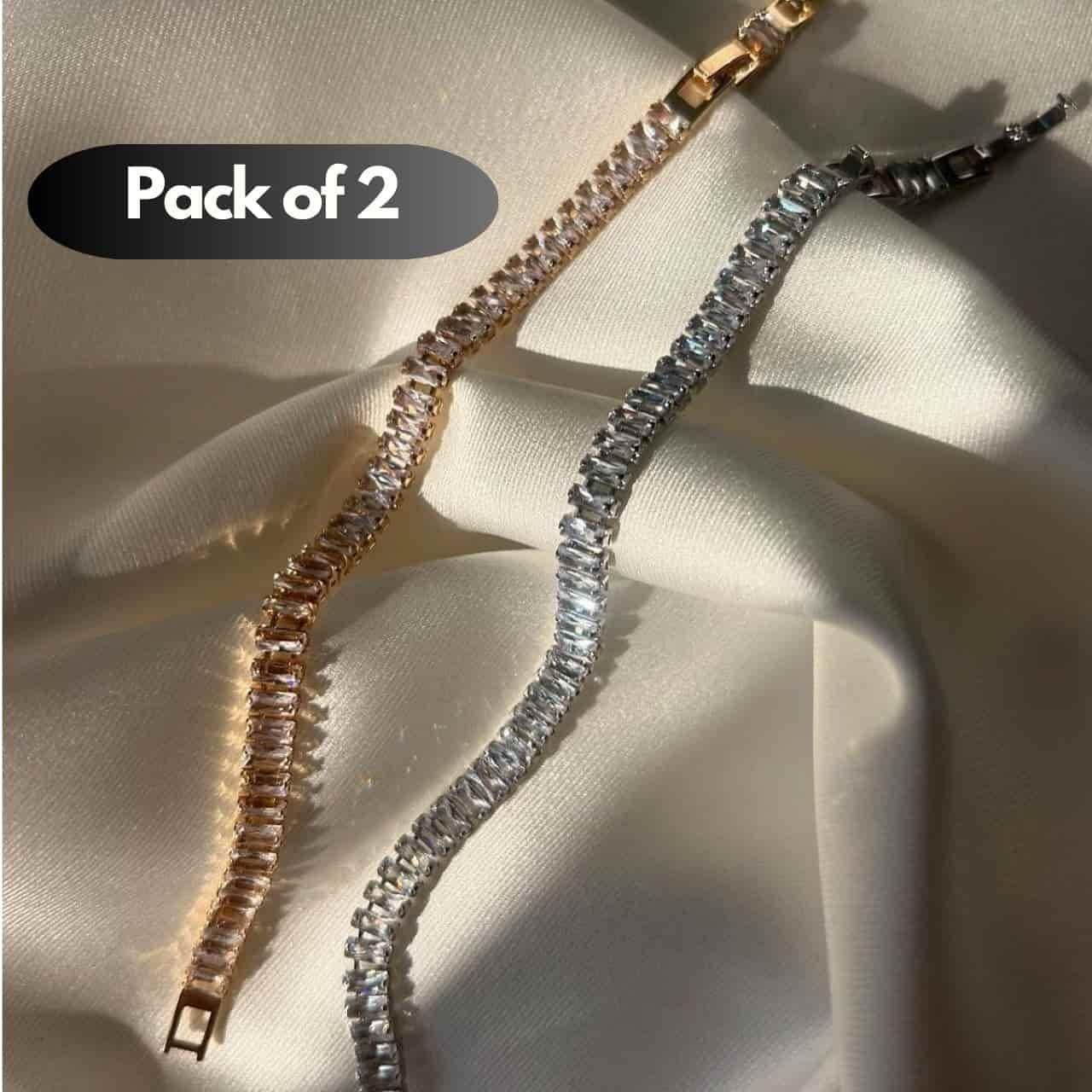 Emerald Diamond Tennis Bracelet (Pack of 2)